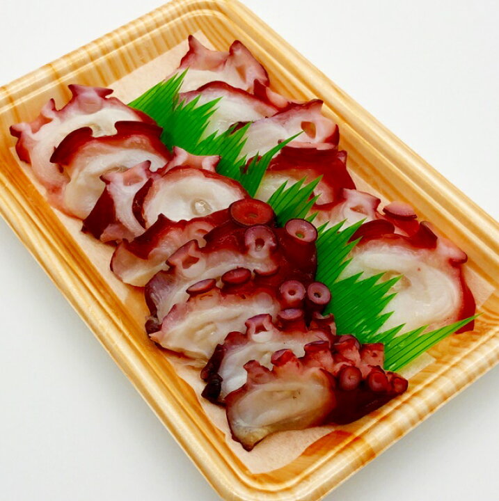 楽天市場 山形県産 茹でたこ スライス300ｇ 冷凍 茹で有頭たこ 水たこ 刺身 鮮魚 海鮮 楽ギフ のし 楽ギフ のし宛書 山形 鮮魚と特産品の店長谷川