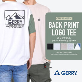 Tシャツ メンズ 半袖 GERRY ジェリー 胸ワンポイント バックプリント T シャツ アウトドア スポーティ カジュアル