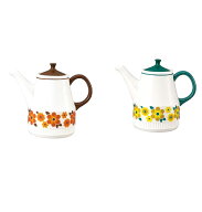 レトロティーポット　花柄 陶器 茶こし付き