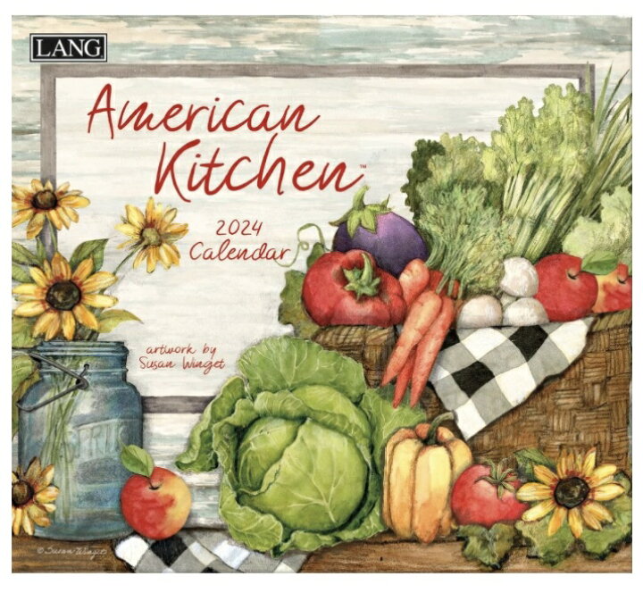 2024年 USA ラングカレンダー (American Kitchen)アメリカンキッチン LANG社カレンダー カントリーカレンダー  お花 フラワー ニワトリ キッチン用品 カントリー雑貨のお店Heart Land