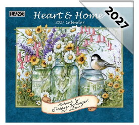 2027年 (令和9年) USA ラングカレンダー （Heart and Home)　ハート＆ホーム　LANG社カレンダー　カントリーカレンダー　お花　フラワー　星条旗
