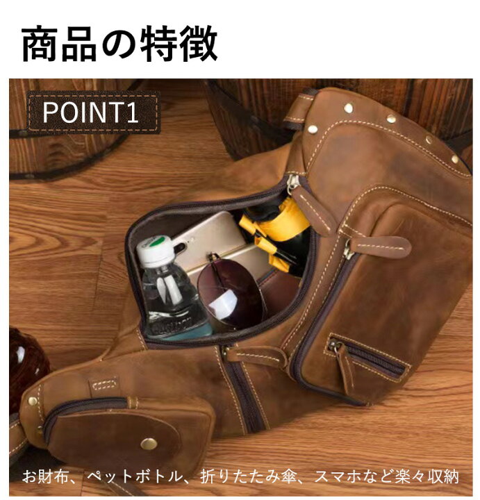 楽天市場】今だけ20％OFF ボディバッグ メンズ 本革 ビンテージ風 ワン 