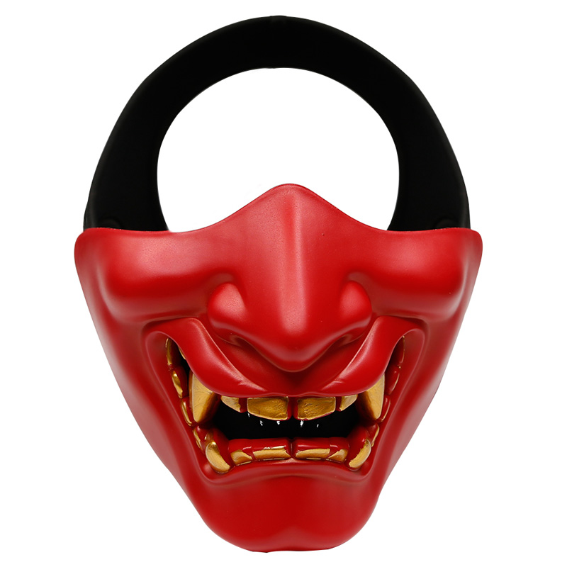 インパクト大のハーフフェイスマスク 正規逆輸入品 ポイント10倍 9月13日8時59分まで RED ファクトリーアウトレット WoSporT 般若マスク