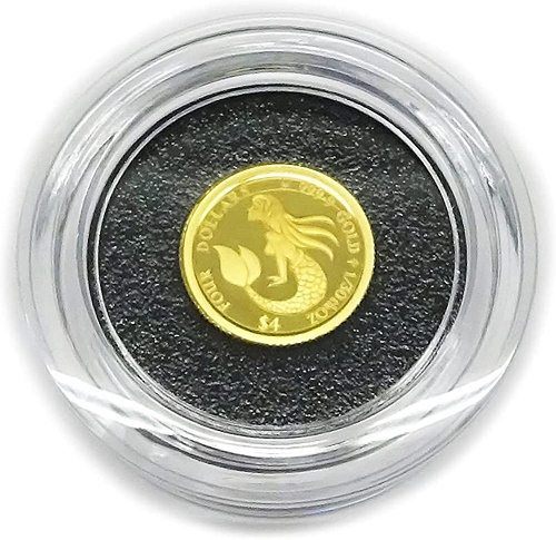 マーメイド・コインジュエリー 純金1 30オンスNZ$4 (ニュージーランド・ドル)2021 Mermaid Coin 直径12mm 限定発行 1000枚<br  ><br 