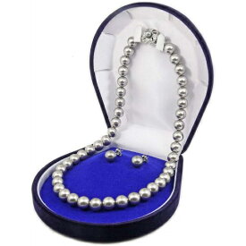 日本製＞国内産 高級本貝パール9mmフォーマルセット グレーブラック （ネックレス、ピアスセット） 高級あこや貝別珍ケース入り 【ギフトラッピング済み】【6月誕生石真珠】【レディース,通販】