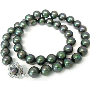 黒真珠 ネックレス ・ピーコック系カラー/黒蝶貝パール10.0ミリアップ45cm単品9940 <日本製> 【ギフトラッピング済み】【送料無料】【6月誕生石真珠】【レディース,激安,特価,通販】