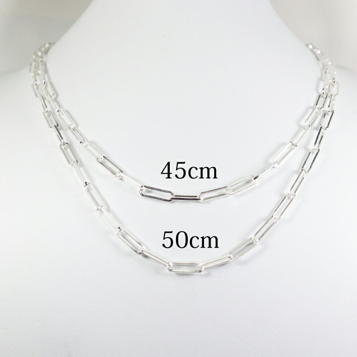 楽天市場】SILVER925 ネックレス ペーパークリップチェーン 45cm男・女 