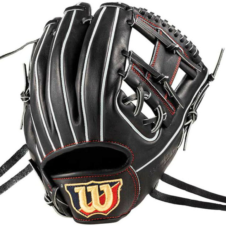 ウィルソン mlb グローブ Wilson ウィルソン 軟式グローブ 黒 赤 投手 