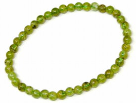 g3-1023G　　今月の半額 ペリドット 4mm A ブレスレット 内径調整可能 鑑別済 本物保証 ポーチ付き 送料無料 ミャンマー産 天然石 パワーストーン