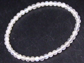 ≪g3-225E≫今月の半額 A 4mm ムーンストーン 月長石 ブレスレット 内径調整可能 送料無料 インド産 天然石 パワーストーン