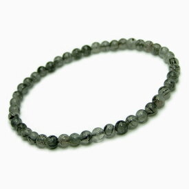 g3-1558R　　4mm A ブラック ルチル クォーツ 針水晶 ブレスレット 内径16cm ポーチ付き 送料無料有 楽天最安値に挑戦 ブラジル産 天然石 パワーストーン