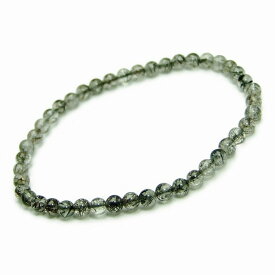 g3-1561M　4mm AAA ブラック ルチル クォーツ 針水晶 ブレスレット 内径16cm ポーチ付き 送料無料有 楽天最安値に挑戦 ブラジル産 天然石 パワーストーン