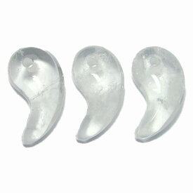 52717　今月33%off わけあり　31×17mm 1個売り 勾玉 水晶 クリスタル クォーツ 天然クラック入り 送料無料有 天然石 パワーストーン