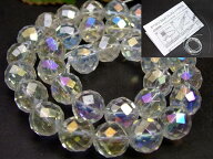 ≪g3-320M≫●12mm●カット●AA●アクアオーラ●レインボーオーラ●水晶●1連38cm　通し針、解説書、1mゴ…