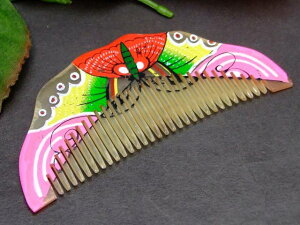 牛角190 かっさプレート 9cm×3.5cm 櫛型 くし 牛角 頭・顔・ボディのリンパマッサージ 美容 マッサージ用 送料無料 天然