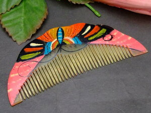 牛角203 かっさプレート 10.5cm×4cm 櫛型 くし 牛角 頭・顔・ボディのリンパマッサージ 美容 マッサージ用 送料無料 天然