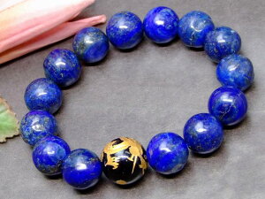 64244  今月の半額 わけあり 14mm ラピスラズリ 瑠璃石 16mm 龍彫り オニキス ブレスレット 内径17cm 送料無料 天然石 パワーストーン