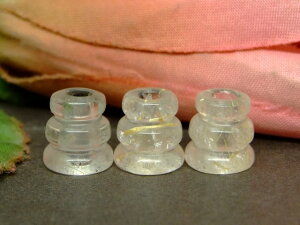 64465  今月の半額 ルチル入り 水晶 19mm×9mm 1粒売り ボサ 数珠パーツ クリスタル クォーツ 送料無料有 ブラジル産 天然石 パワーストーン