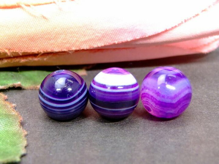 楽天市場】64773 今月の半額 わけあり 紫縞瑪瑙 メノウ アゲート 10mm 