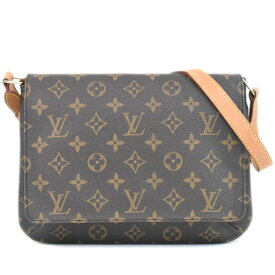 本物 ルイヴィトン LOUIS VUITTON LV ミュゼットタンゴ ショート モノグラム ショルダーバッグ ブラウン M51257 Musette Tango Short ビトン バッグ 中古