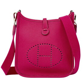 本物 エルメス HERMES エヴリン TPM トリヨンクレマンス レザー ショルダーバッグ ポシェット Y刻 2020年 ローズエクストリーム Evelyne バッグ 中古・