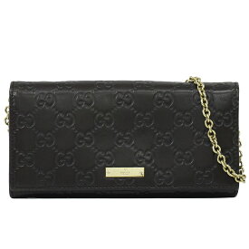 本物 グッチ GUCCI グッチシマ レザー 長財布 チェーンウォレット ロングウォレット ブラウン 170426 財布 ウォレット 中古・