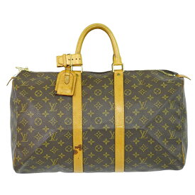 本物 ルイヴィトン LOUIS VUITTON LV キーポル 45 モノグラム ボストンバッグ ハンドバッグ 旅行鞄 ブラウン M41428 ビトン バッグ 中古・