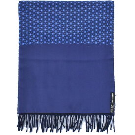 本物 エルメス HERMES シルク カシミヤ ウール マフラー ネイビー ブルー 服飾小物 中古・