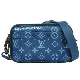 本物 ルイヴィトン LOUIS VUITTON LV ナノアルファ ウェアラブル ウォレット モノグラム ネイビー ショルダーバッグ ポシェット ブルー M82801 ビトン 中古・