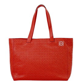 本物 ロエベ LOEWE アナグラム トートバッグ ハンドバッグ レザー レッド Anagram バッグ 中古・