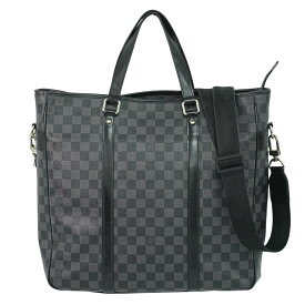 本物 ルイヴィトン LOUIS VUITTON LV タダオ ダミエ グラフィット 2WAY ビジネスバッグ ブラック グレー N51192 ビトン バッグ 中古・