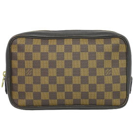 本物 ルイヴィトン LOUIS VUITTON LV トゥルーストワレット ダミエ エベヌ ポーチ 化粧ポーチ ブラウン N47623 Trousse Toilette ビトン 雑貨小物 中古