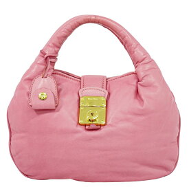 本物 ミュウミュウ MIU MIU レザー ハンドバッグ ピンク バッグ 中古・