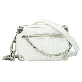 本物 ルイヴィトン LOUIS VUITTON LV ソフトトランク ミニ クロコダイル レザー ショルダーバッグ ポシェット ホワイト N98495 ビトン バッグ 中古・