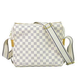 本物 ルイヴィトン LOUIS VUITTON LV ナヴィグリオ ダミエ アズール ショルダーバッグ メッセンジャーバッグ ホワイト グレー N51189 ビトン バッグ 中古・