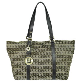 本物 フェンディ FENDI ズッキーノ ショルダーバッグ トートバッグ キャンバス ベージュ ブラウン 8BH215 Zucchino バッグ 中古・