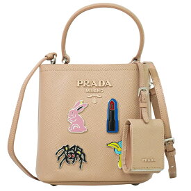 本物 プラダ PRADA パニエ スモール 2WAY ショルダーバッグ ハンドバッグ ポシェット レザー ピンクベージュ 1BA217 バッグ 中古・