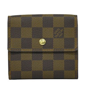 本物 ルイヴィトン LOUIS VUITTON LV ポルトモネ ビエ カルト クレディ ダミエ エベヌ 折財布 ブラウン N61652 ビトン 財布 ウォレット 中古・