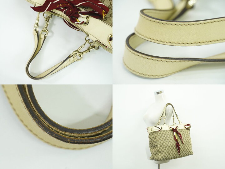 楽天市場】本物 グッチ GUCCI GGキャンバス スカーフ付き トートバッグ
