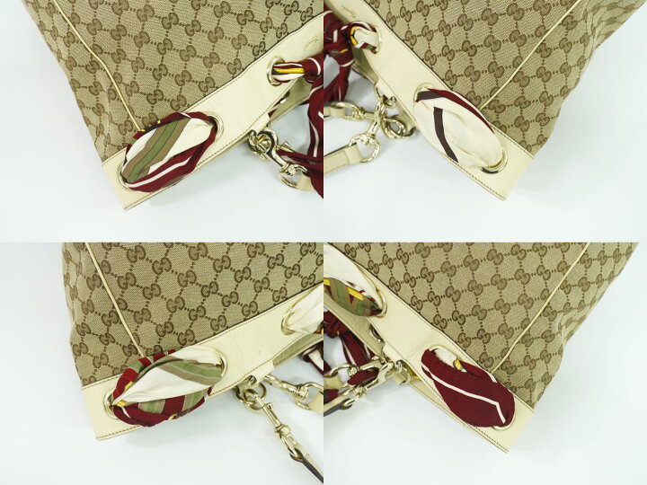 楽天市場】本物 グッチ GUCCI GGキャンバス スカーフ付き トートバッグ 