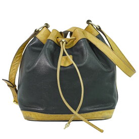 本物 セリーヌ CELINE 巾着 ショルダーバッグ レザー ブラック バッグ 中古・