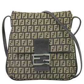 本物 フェンディ FENDI ズッキーノ ショルダーバッグ ポシェット キャンバス ブラウン 8BT075 Zucchino バッグ 中古・