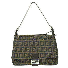 本物 フェンディ FENDI ズッカ ショルダーバッグ ハンドバッグ キャンバス ブラウン 264250 バッグ 中古・