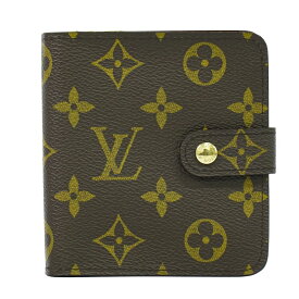 本物 ルイヴィトン LOUIS VUITTON LV コンパクトジップ モノグラム 折財布 ブラウン M61667 ビトン 財布 ウォレット 中古・