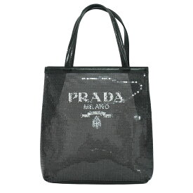 本物 プラダ PRADA スパンコール メッシュ トートバッグ ハンドバッグ ブラック バッグ 中古・