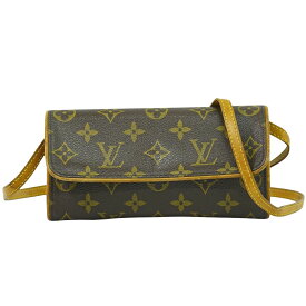 本物 ルイヴィトン LOUIS VUITTON LV ポシェットツイン PM モノグラム 2WAY ショルダーバッグ ブラウン M51854 ビトン バッグ 中古・