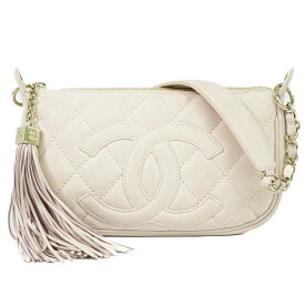本物 シャネル CHANEL ココマーク マトラッセ タッセル チェーン ショルダーバッグ ヌバック レザー ライトピンク Matelasse バッグ 中古