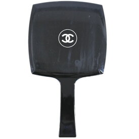 本物 シャネル CHANEL ココマーク ハンドミラー 手鏡 ノベルティ プラスチック ブラック Coco Mark 雑貨小物 中古