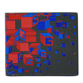 本物 グッチ GUCCI スクエア G スペース 二つ折り 折財布 コンパクトウォレット PVC ブラック レッド ブルー 628462 財布 ウォレット 中古・