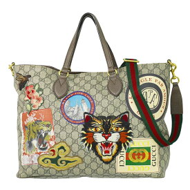 本物 グッチ GUCCI クーリエ GGスプリーム 2WAY ショルダーバッグ トートバッグ ポシェット ベージュ マルチカラー 474085 バッグ 中古・